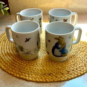 (4) Beatrix Potter Peter Rabbit Mugs